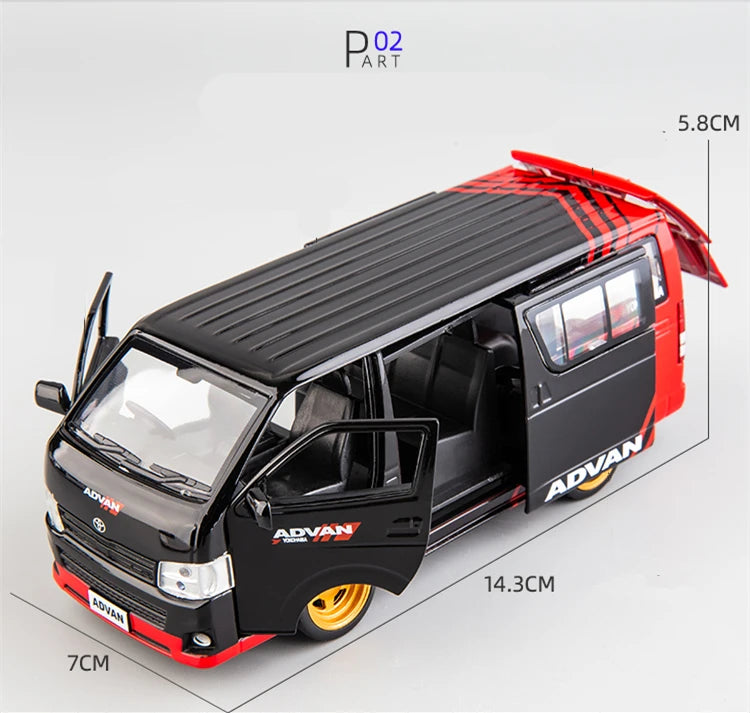 TOYOTA HIACE MPV Model Car Diecast Sound and Light Collection