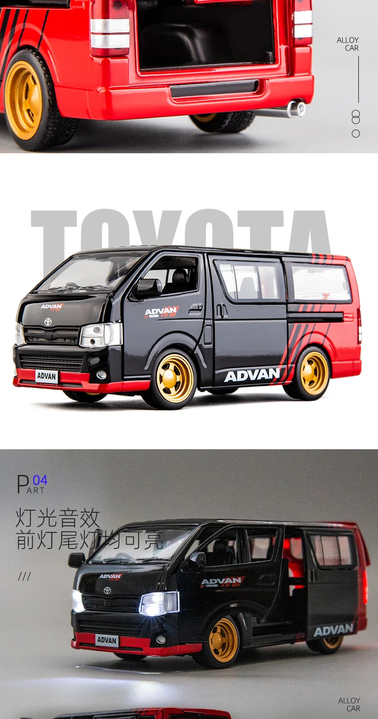 TOYOTA HIACE MPV Model Car Diecast Sound and Light Collection