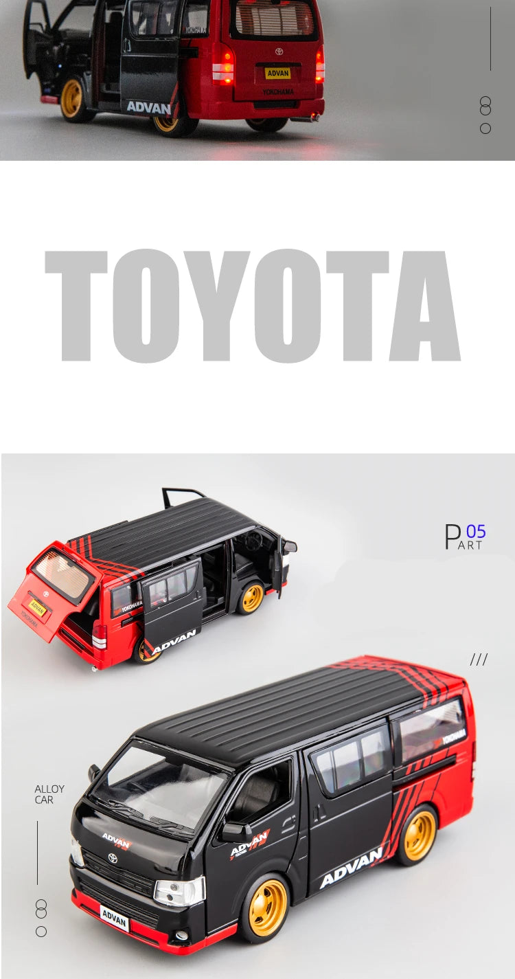 TOYOTA HIACE MPV Model Car Diecast Sound and Light Collection