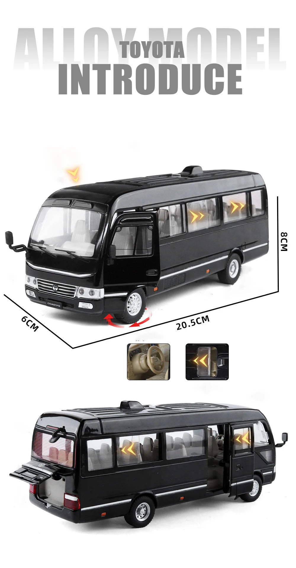 Toyota Coaste Bus Diecast Model -Sound & Light Collection