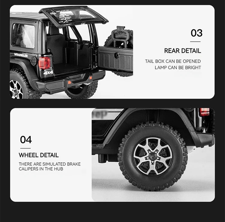 Jeep Wrangler (1:22) Diecast Model Car - Sound & Light Collection