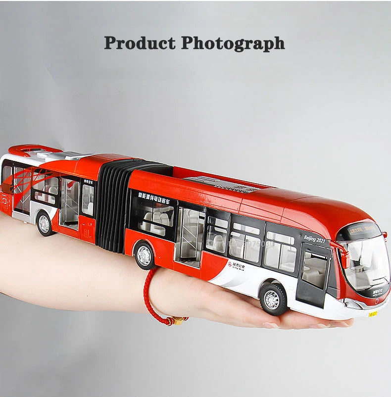 Articulated Sightseeing Tour Bus Diecast Model - Sound & Light Collection