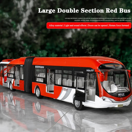 Articulated Sightseeing Tour Bus Diecast Model - Sound & Light Collection