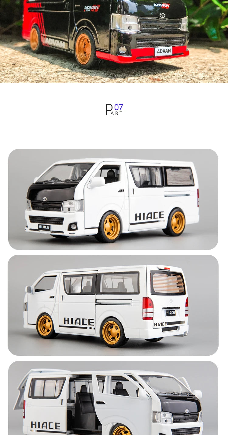 TOYOTA HIACE MPV Model Car Diecast Sound and Light Collection