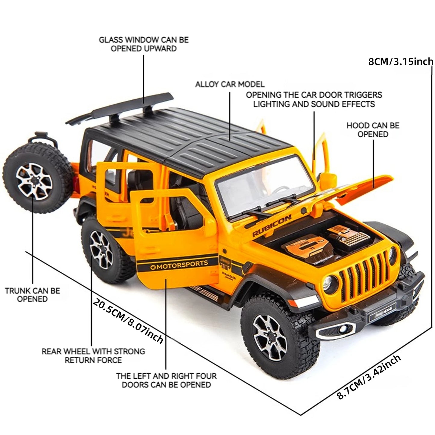 Jeep Wrangler (1:22) Diecast Model Car - Sound & Light Collection