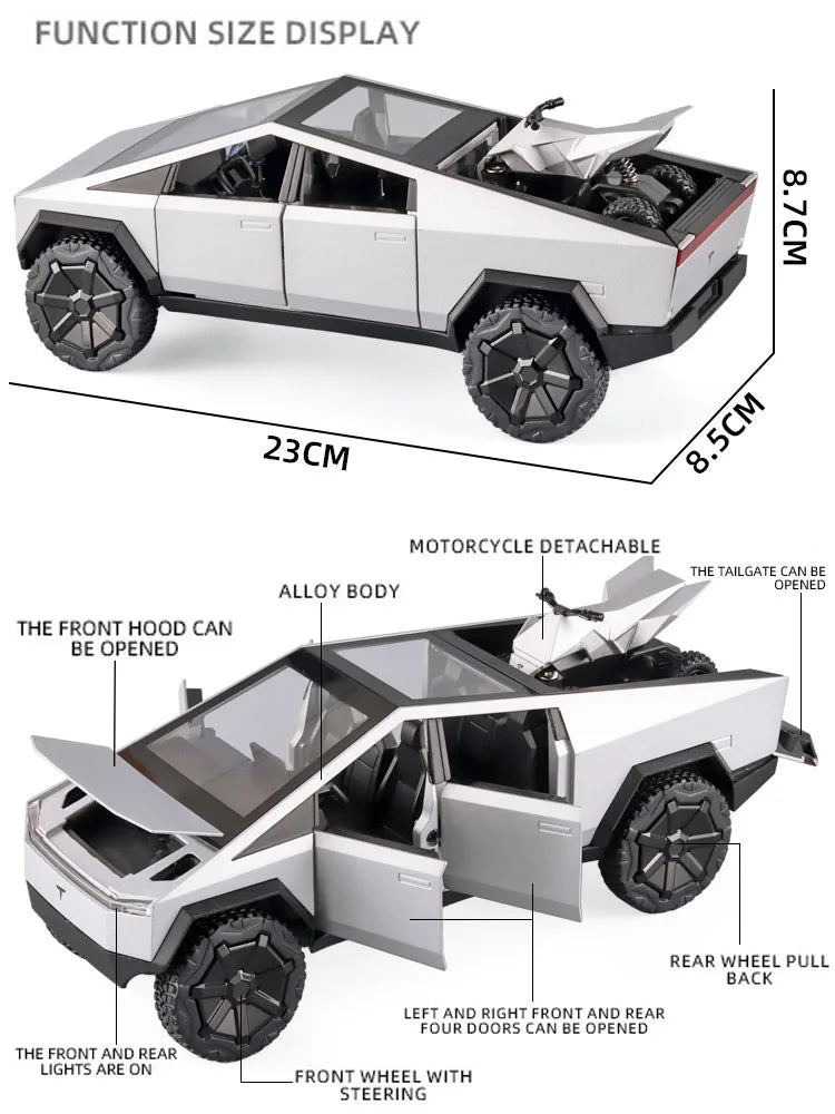 Tesla Pickup (1:24) Diecast Model Car - Sound & Light Collection