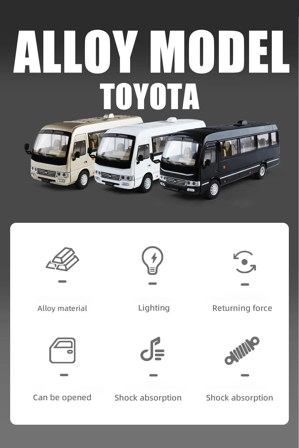 Toyota Coaste Bus Diecast Model -Sound & Light Collection