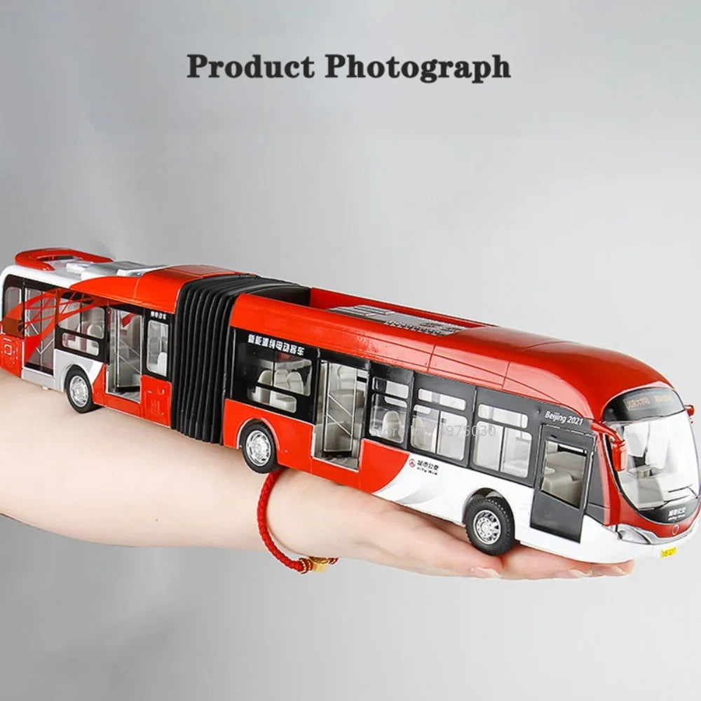 Articulated Sightseeing Tour Bus Diecast Model - Sound & Light Collection